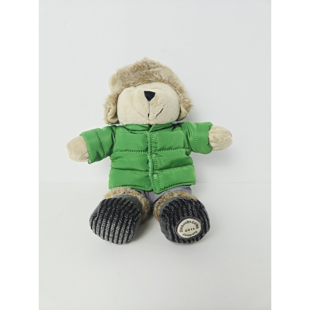 Starbucks Coffee 2011 teddy bear jacket plush 10"